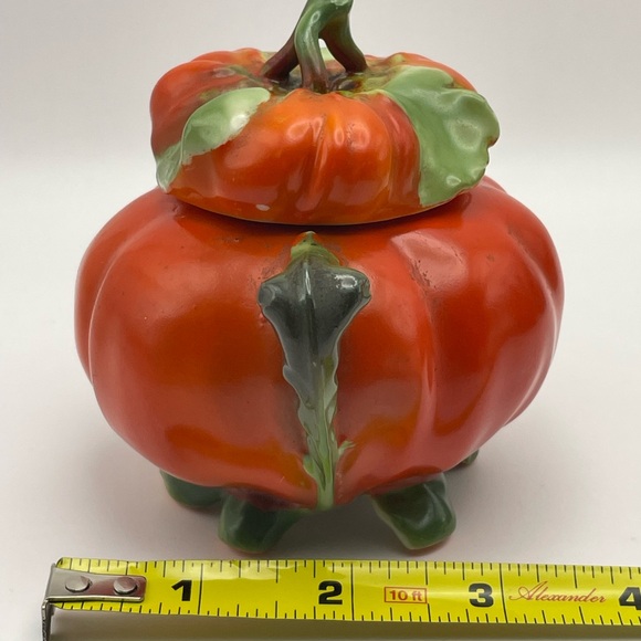 VTG Royal Bayreuth Tomato Vegetable Covered Sugar Bowl Double Handle Bavaria - Picture 11 of 12